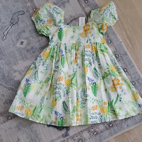 NWT Janie And Jack Girls Perfect Pineapple Tropical Dress Sz5 - Picture 2 of 9